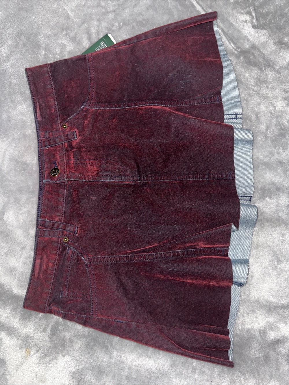 Women's Burgundy Denim Skirt